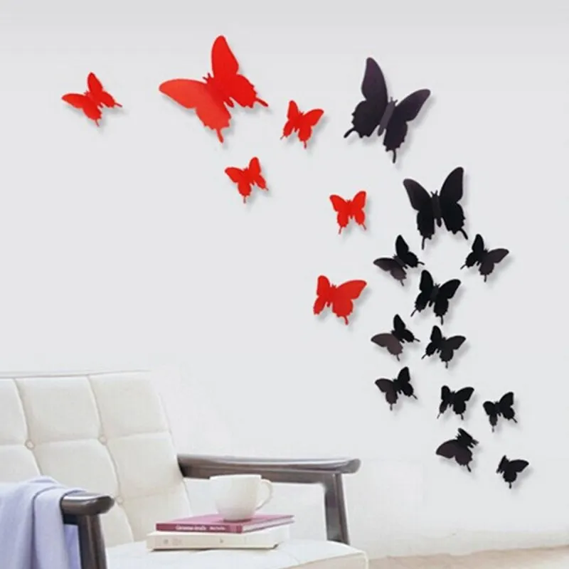 Декор на стену бабочки над диваном