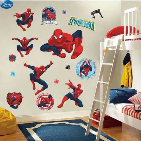 Декоративные наклейки на стену Человека-паука, клевые виниловые Стикеры для украшения комнаты, для подростков, ПВХ, декор для офиса, детской...