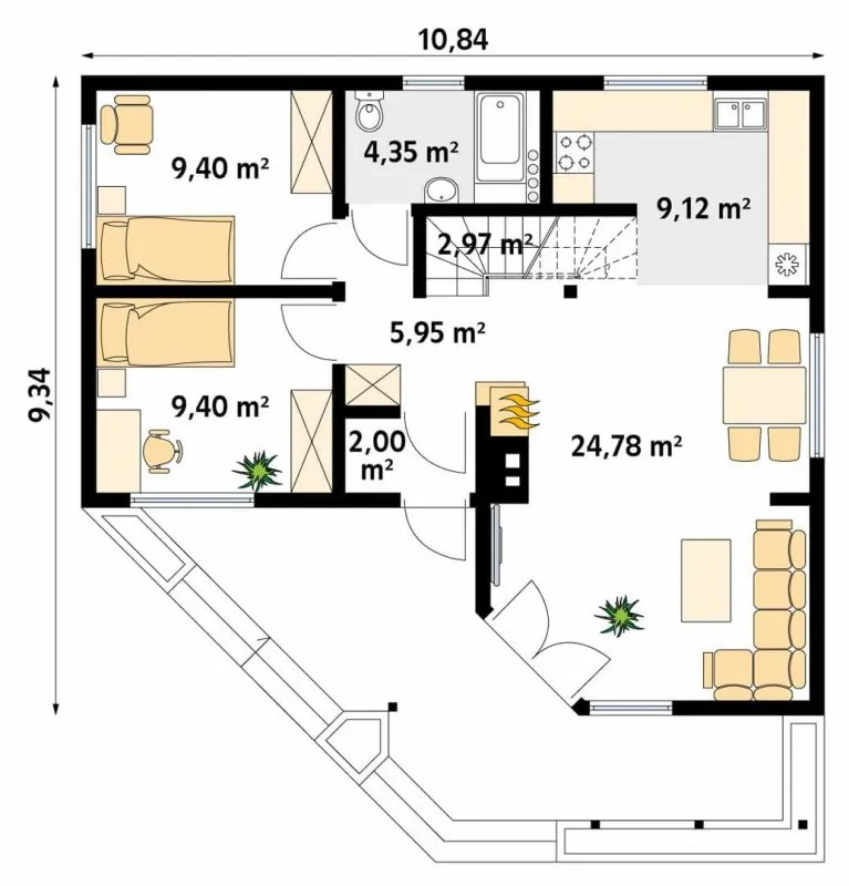 Г-образные планировки одноэтажных домов