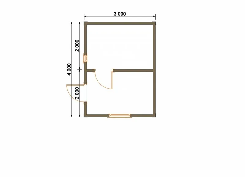 Проект бани 3х3 каркасная