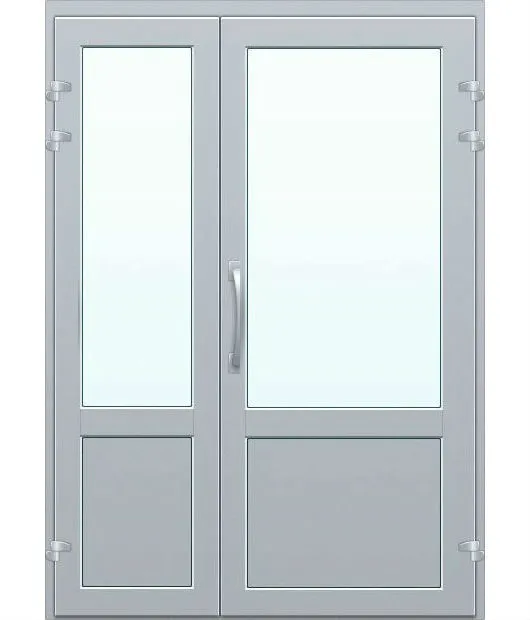 Штульповая дверь со стеклопакетом и сэндвич-панелью