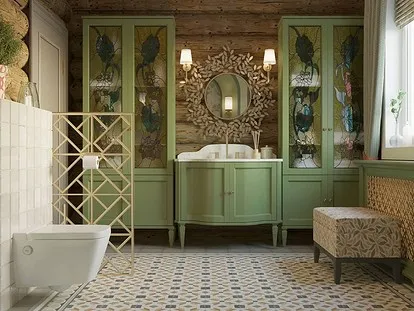 Ванные комнаты в деревянном доме: 39 ...